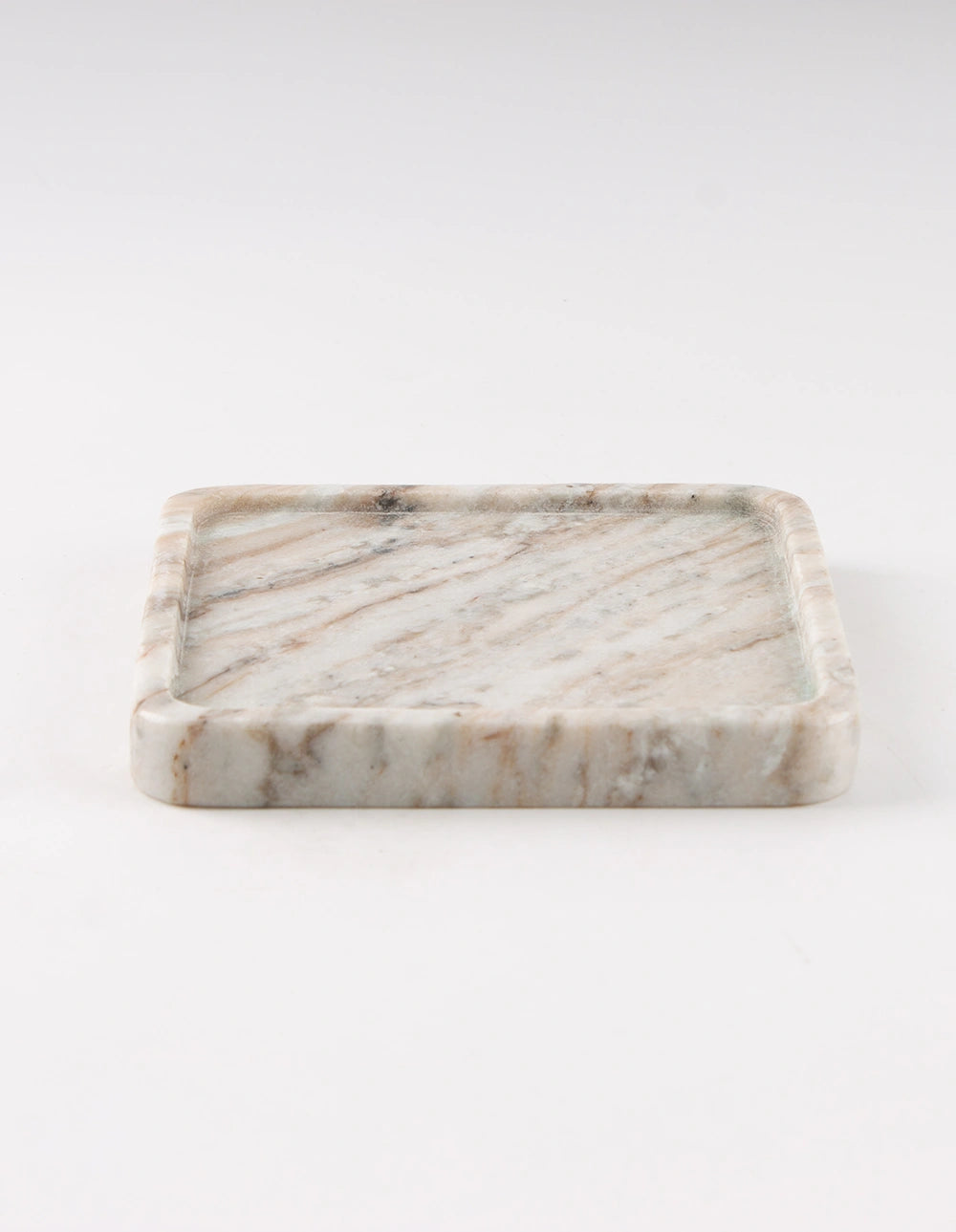 FORM MARBLE TRAY - SMALL - WHITE & BROWN