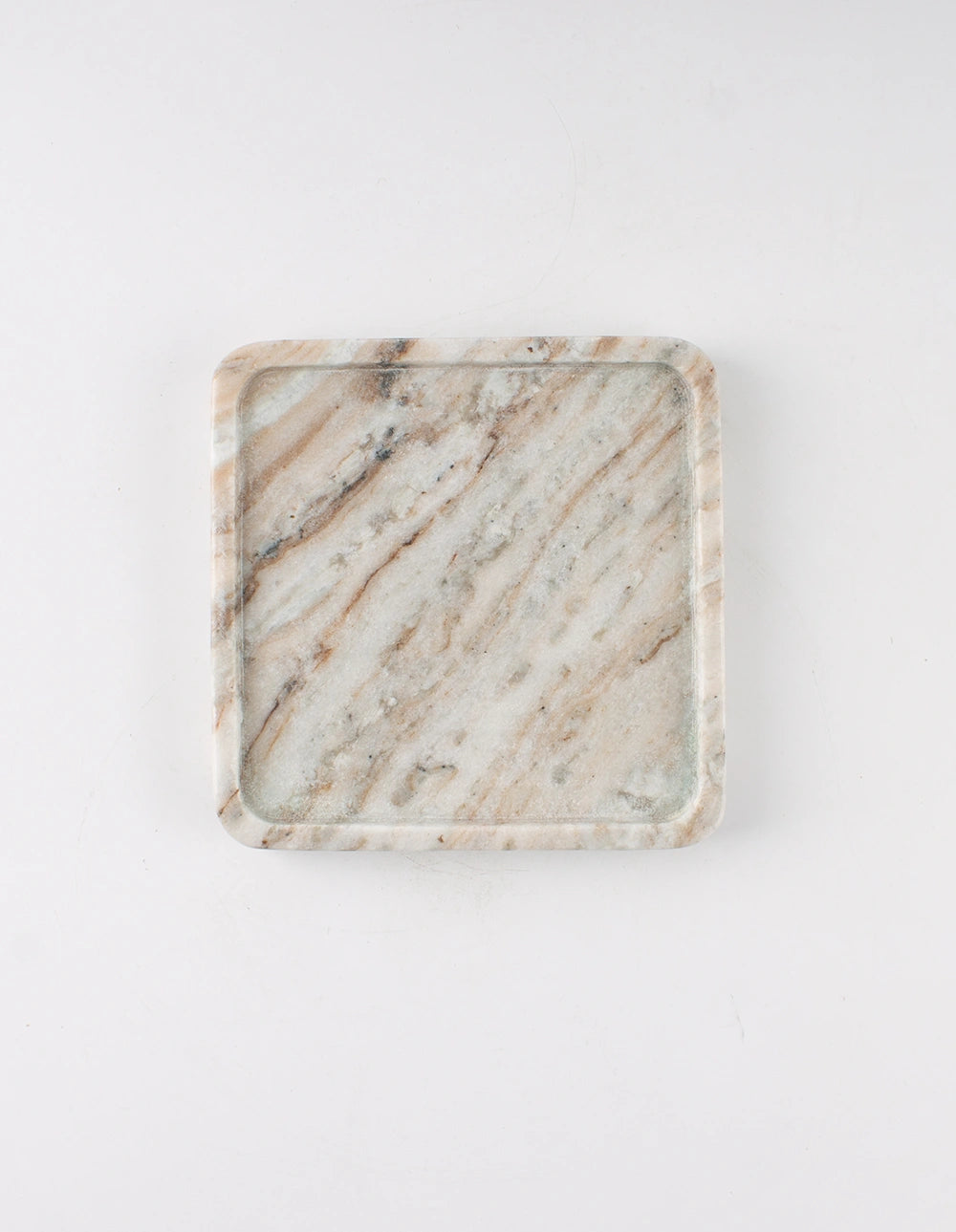 FORM MARBLE TRAY - SMALL - WHITE & BROWN