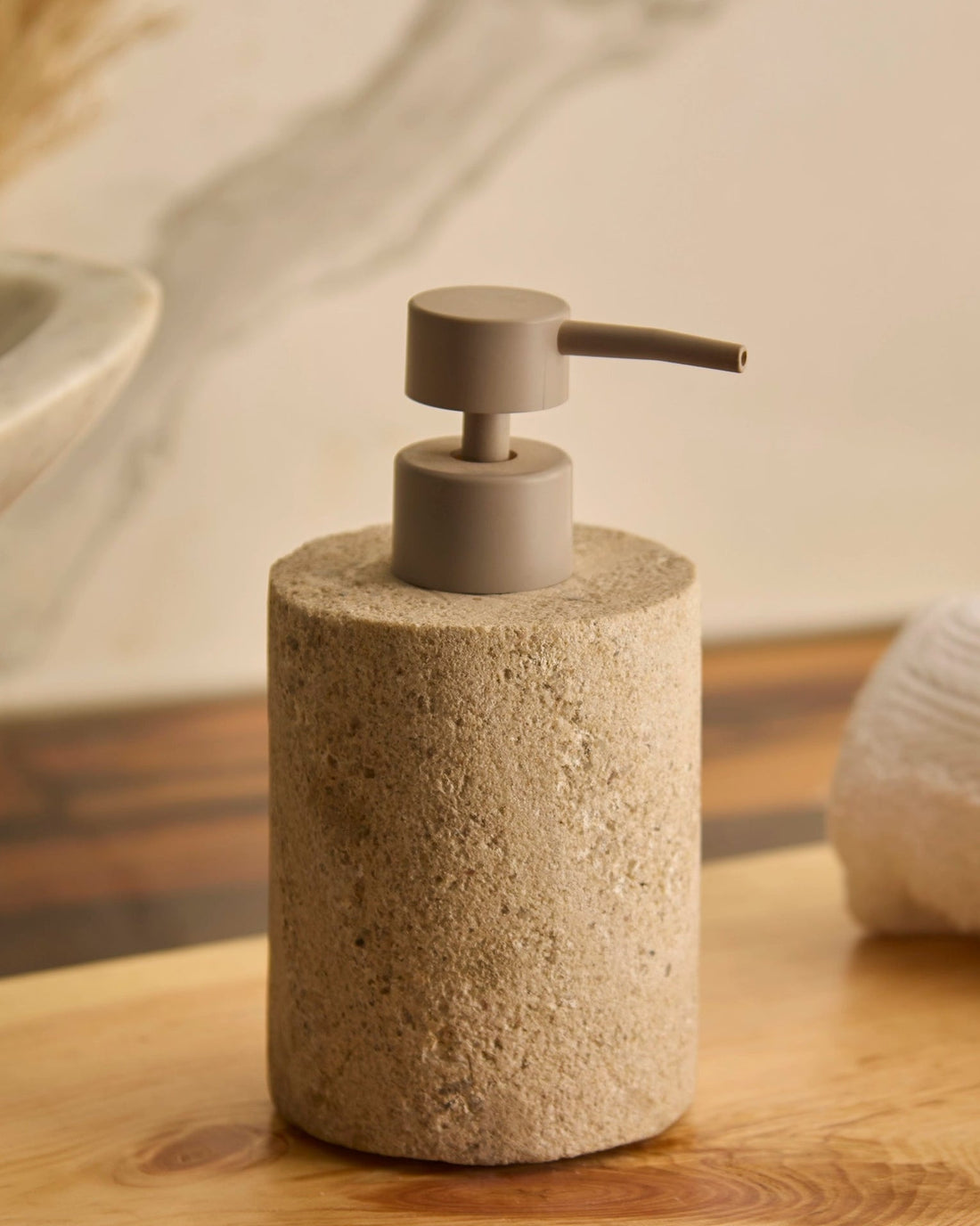 MARBLE SOAP DISPENSER - INDIAN TRAVERTINE