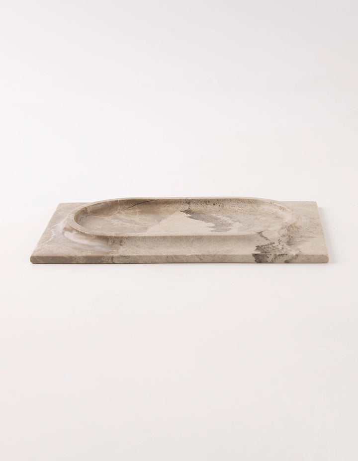MESA MARBLE TRAY - BROWN