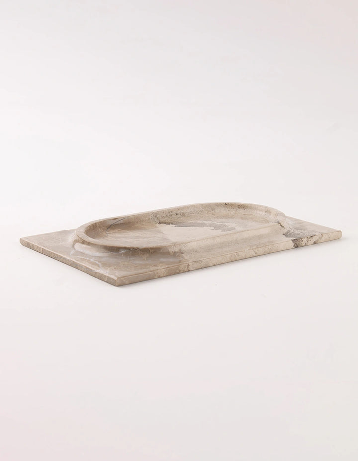 MESA MARBLE TRAY - BROWN