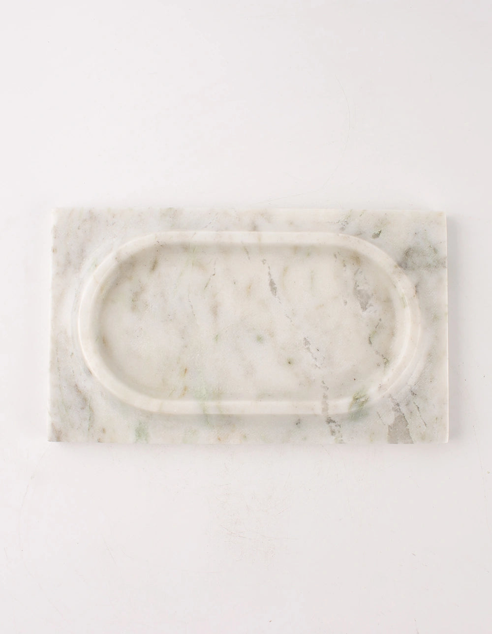 MESA MARBLE TRAY - WHITE & GREEN
