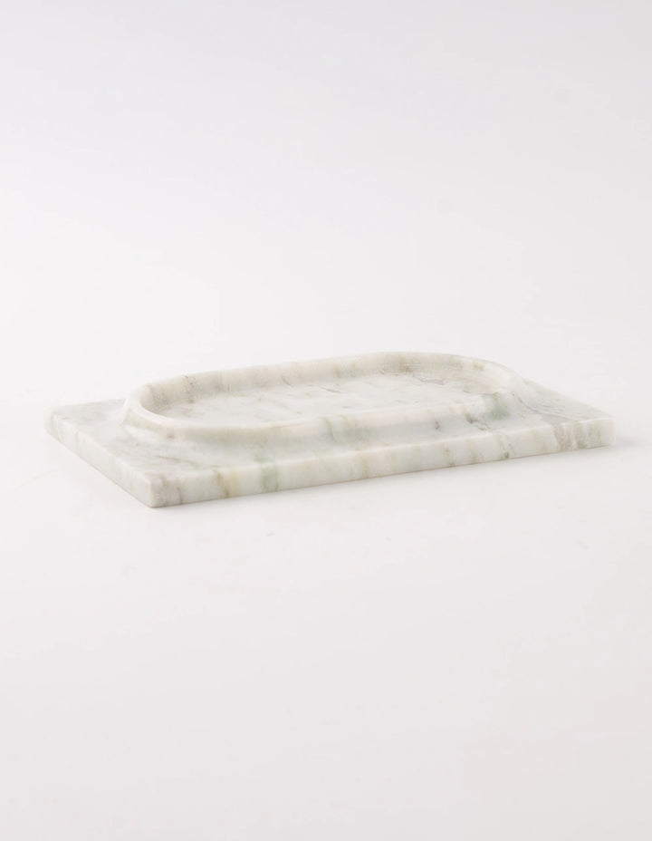 MESA MARBLE TRAY - WHITE & GREEN