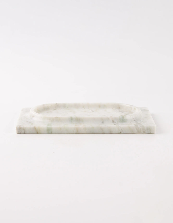 MESA MARBLE TRAY - WHITE & GREEN