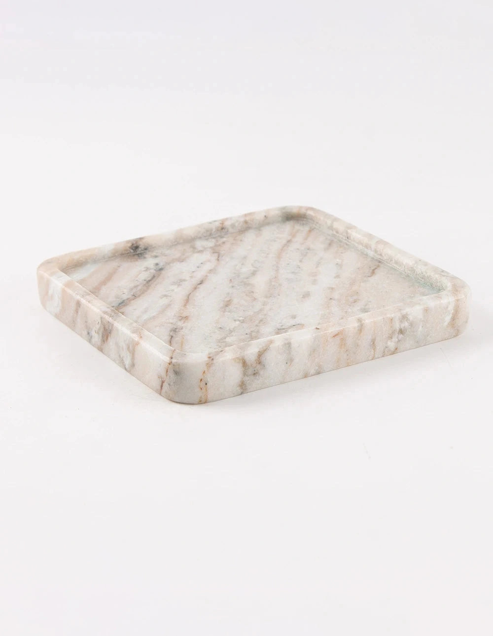 FORM MARBLE TRAY - LARGE - WHITE & BROWN koaliving-1