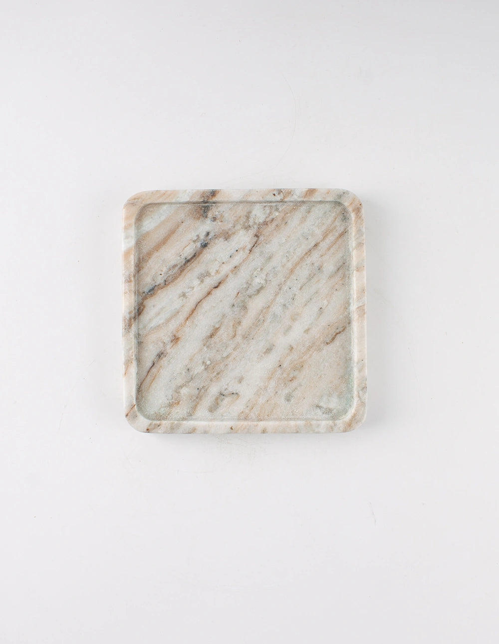 FORM MARBLE TRAY - LARGE - WHITE & BROWN