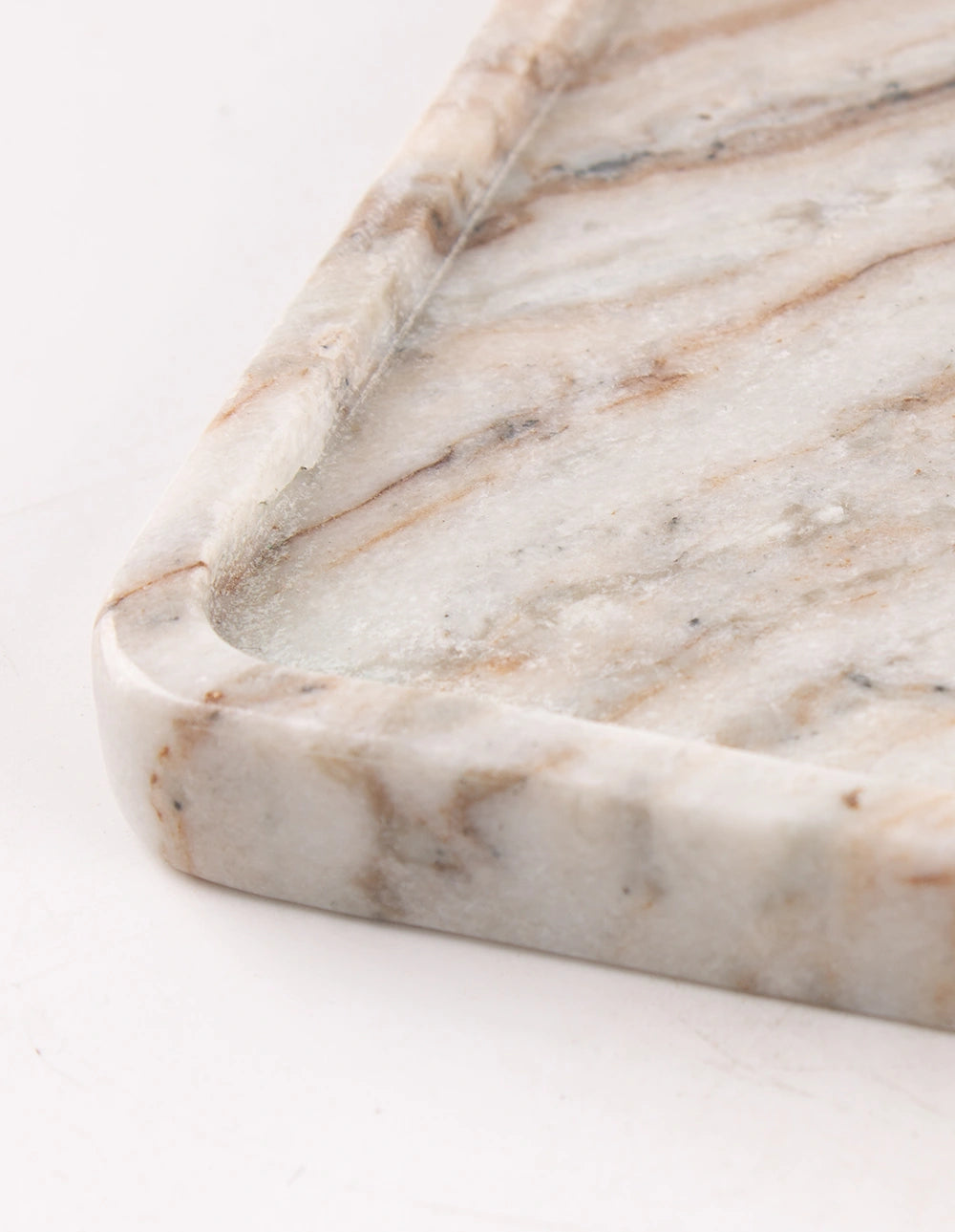 FORM MARBLE TRAY - LARGE - WHITE & BROWN