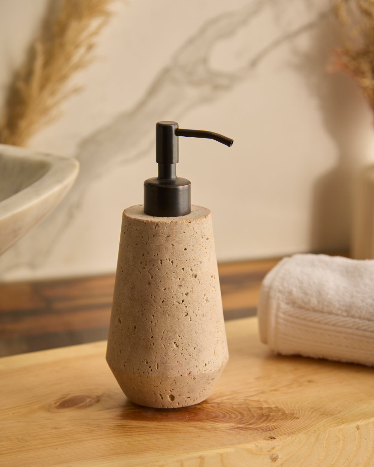 OTEL TRAVERTINE - Soap Dispenser Koa Living