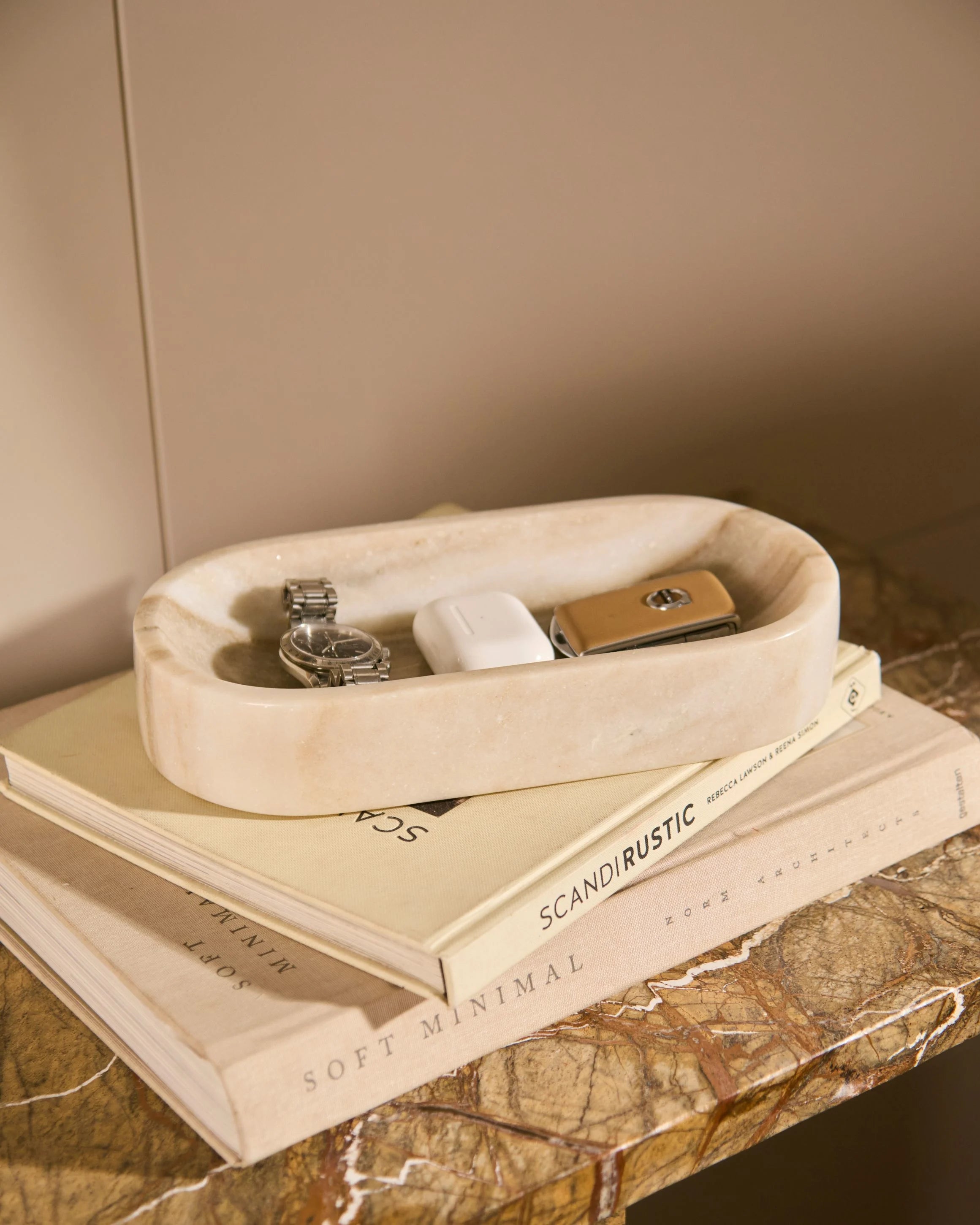 MARBLE BOWL - BEIGE