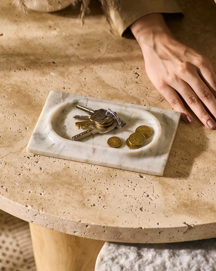 MESA MARBLE TRAY - WHITE & GREEN