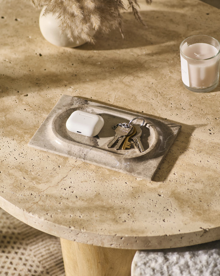 MESA MARBLE TRAY - BROWN