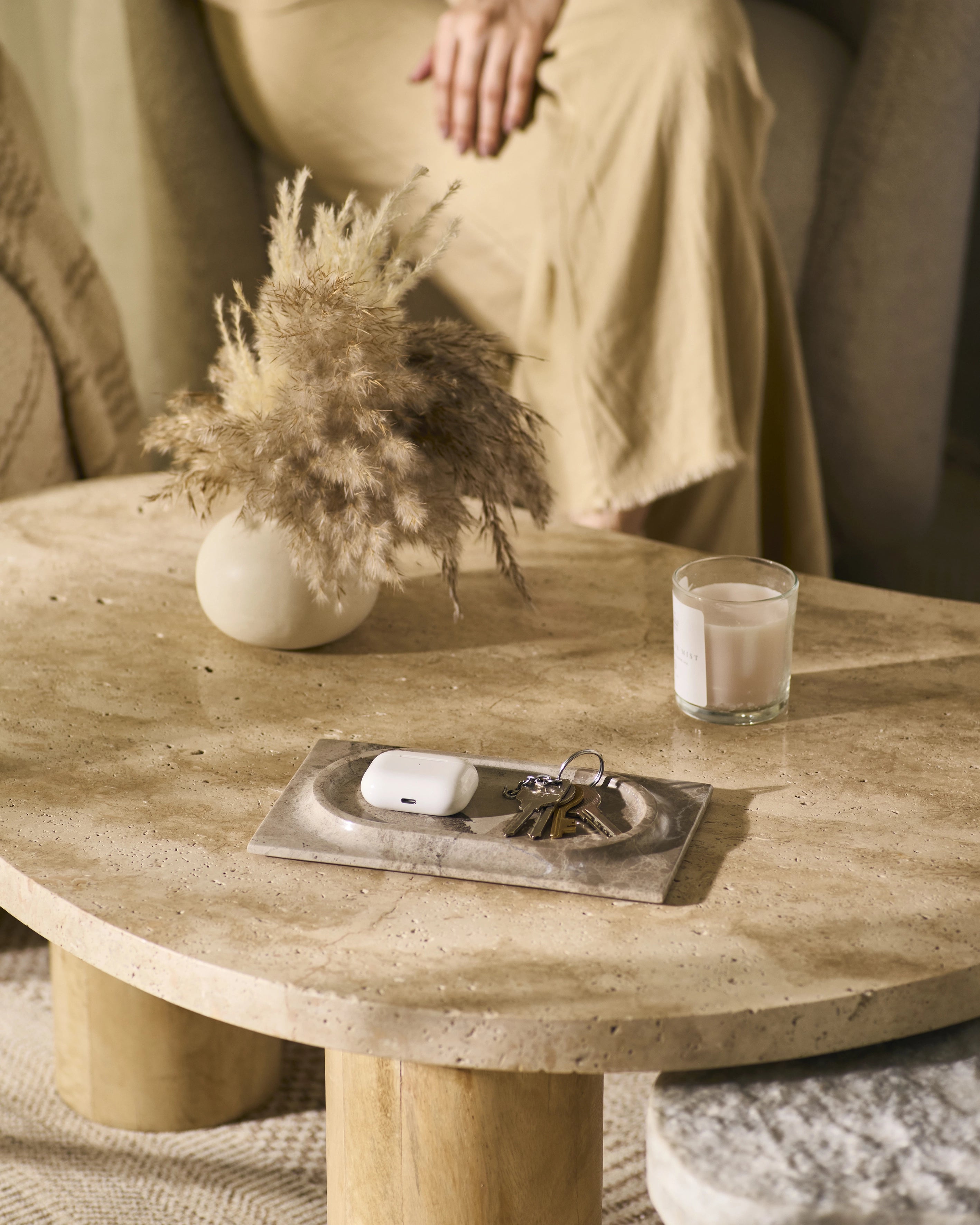 MESA MARBLE TRAY - BROWN