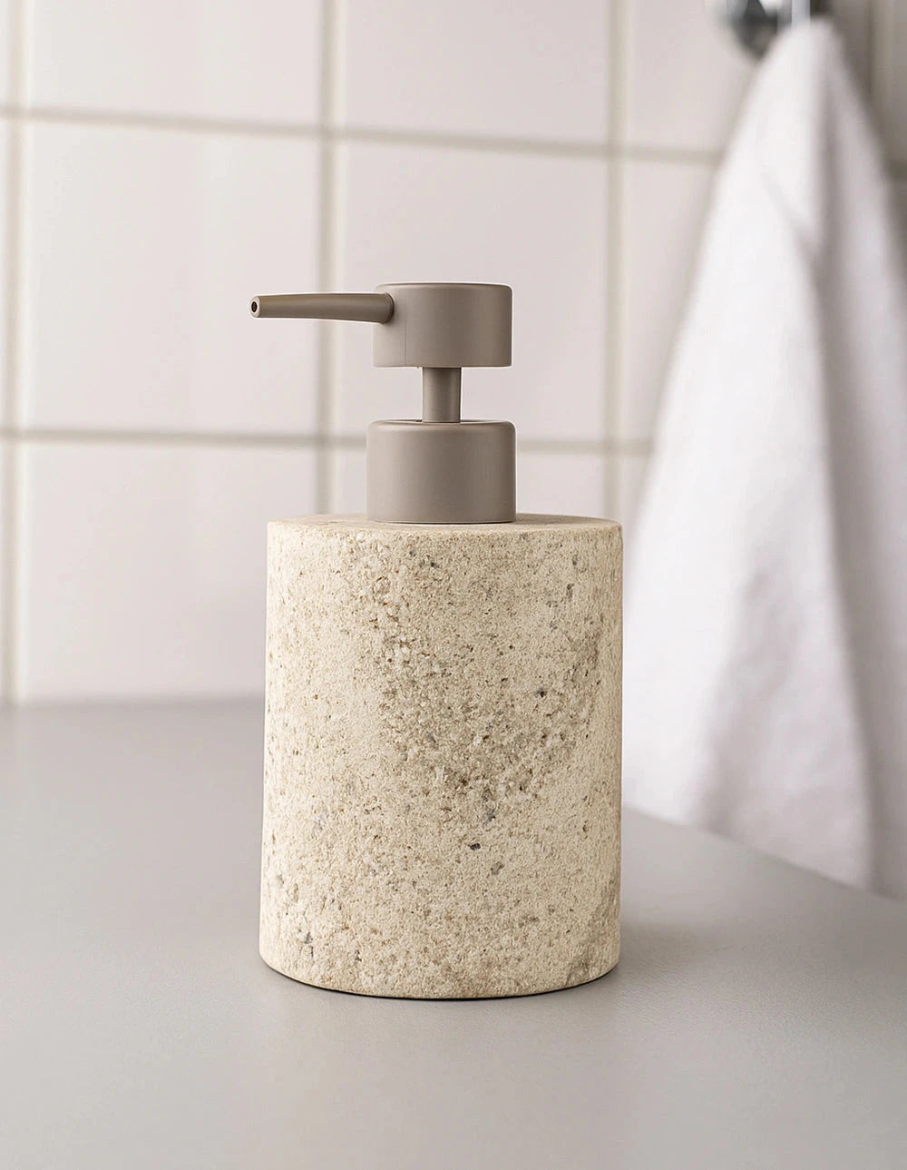 MARBLE SOAP DISPENSER - INDIAN TRAVERTINE koaliving-1