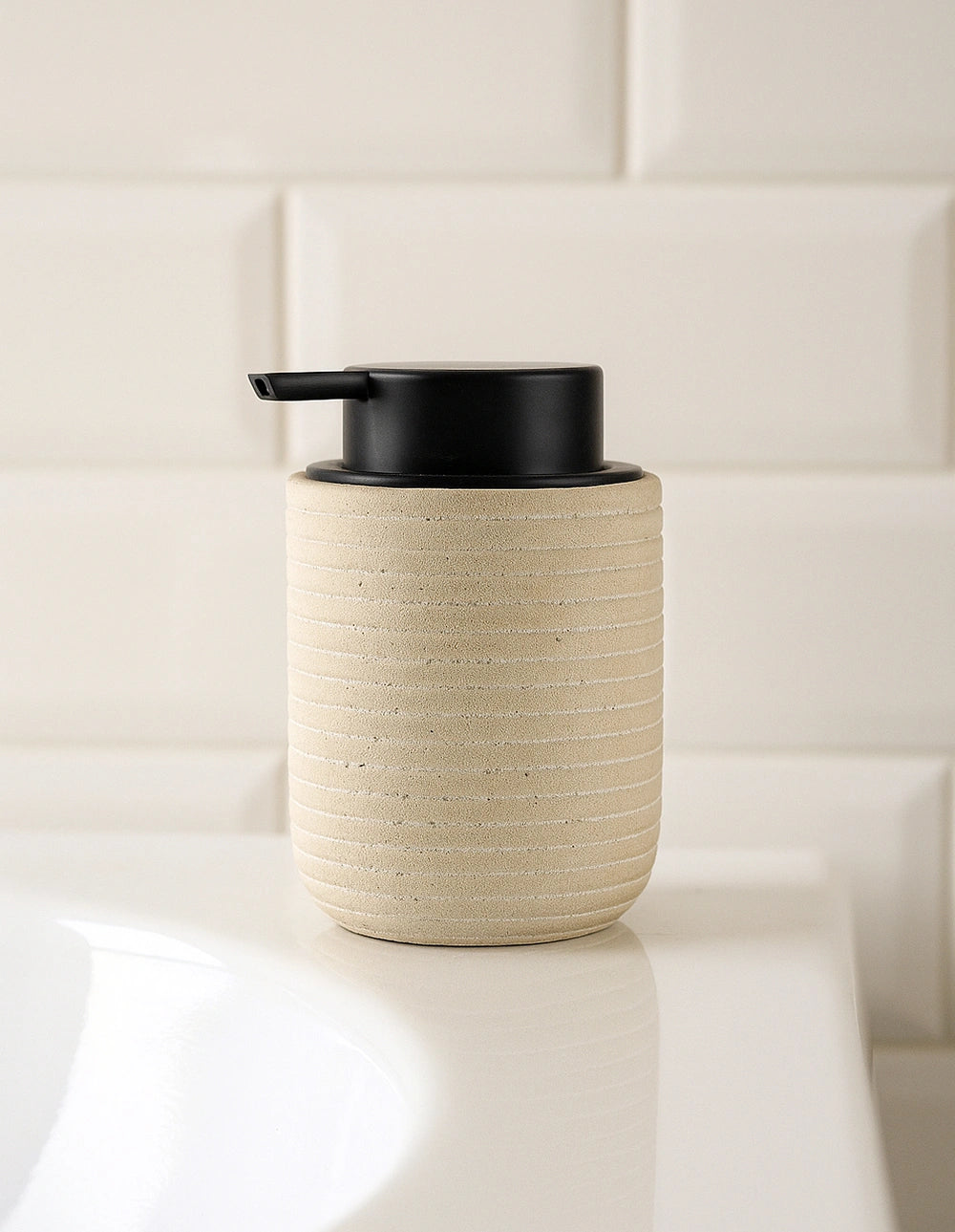 MARBLE SOAP DISPENSER - SANDSTONE