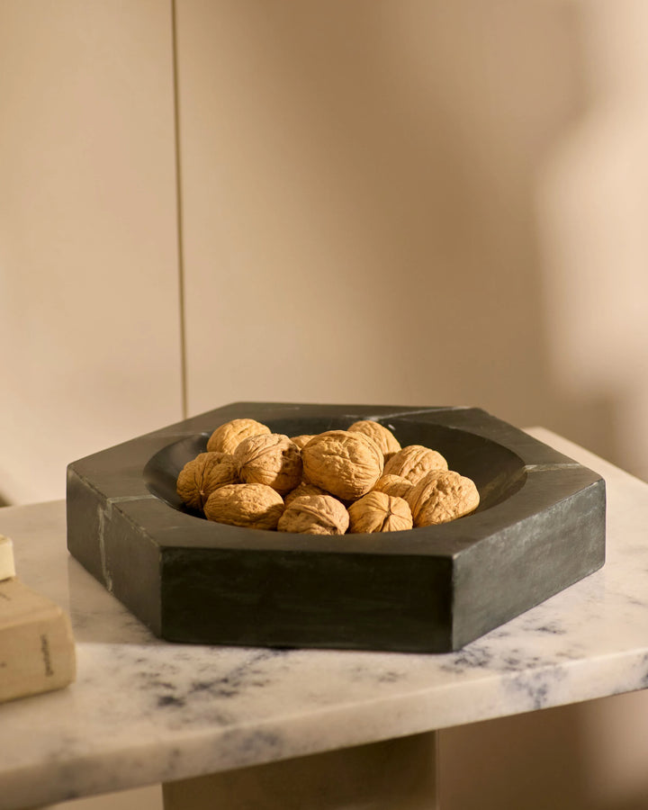 HEXAGON BLACK MARBLE BOWL
