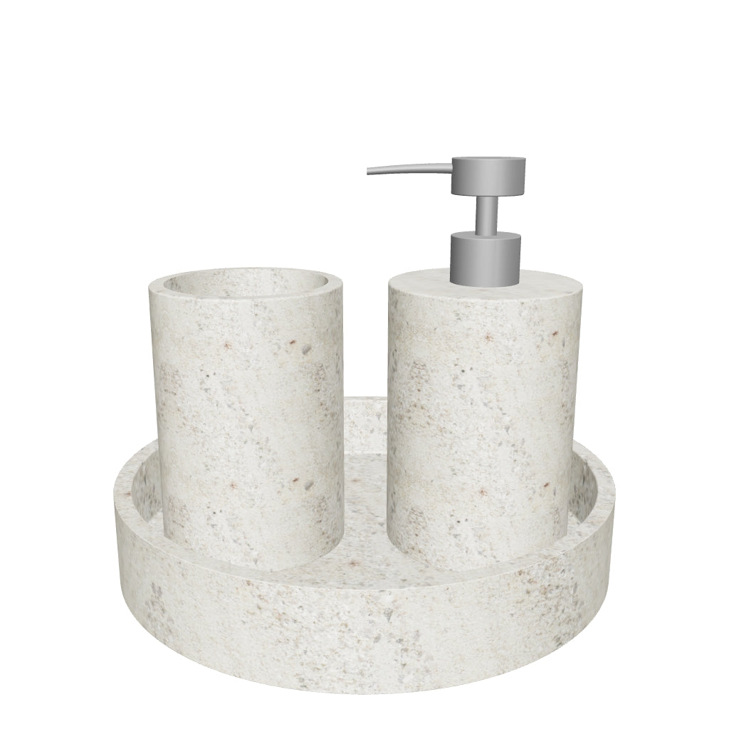 DISPENSER SET - INDIAN TRAVERTINE