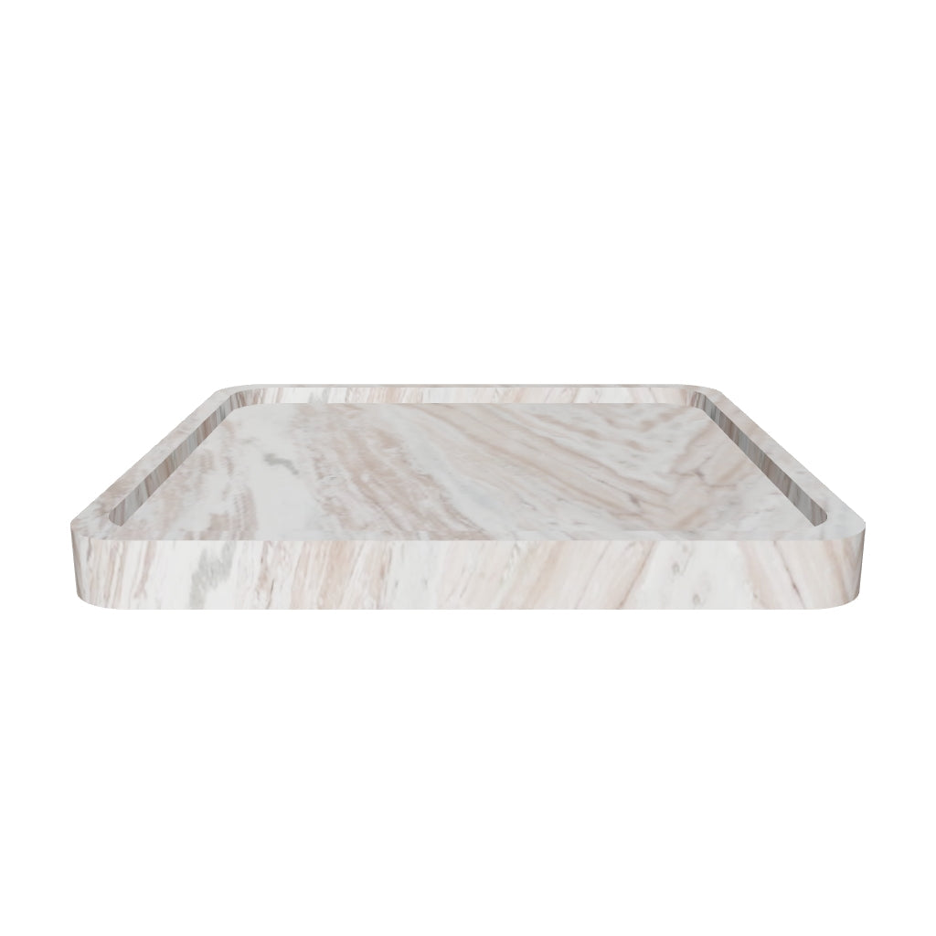 FORM MARBLE TRAY - WHITE & BROWN