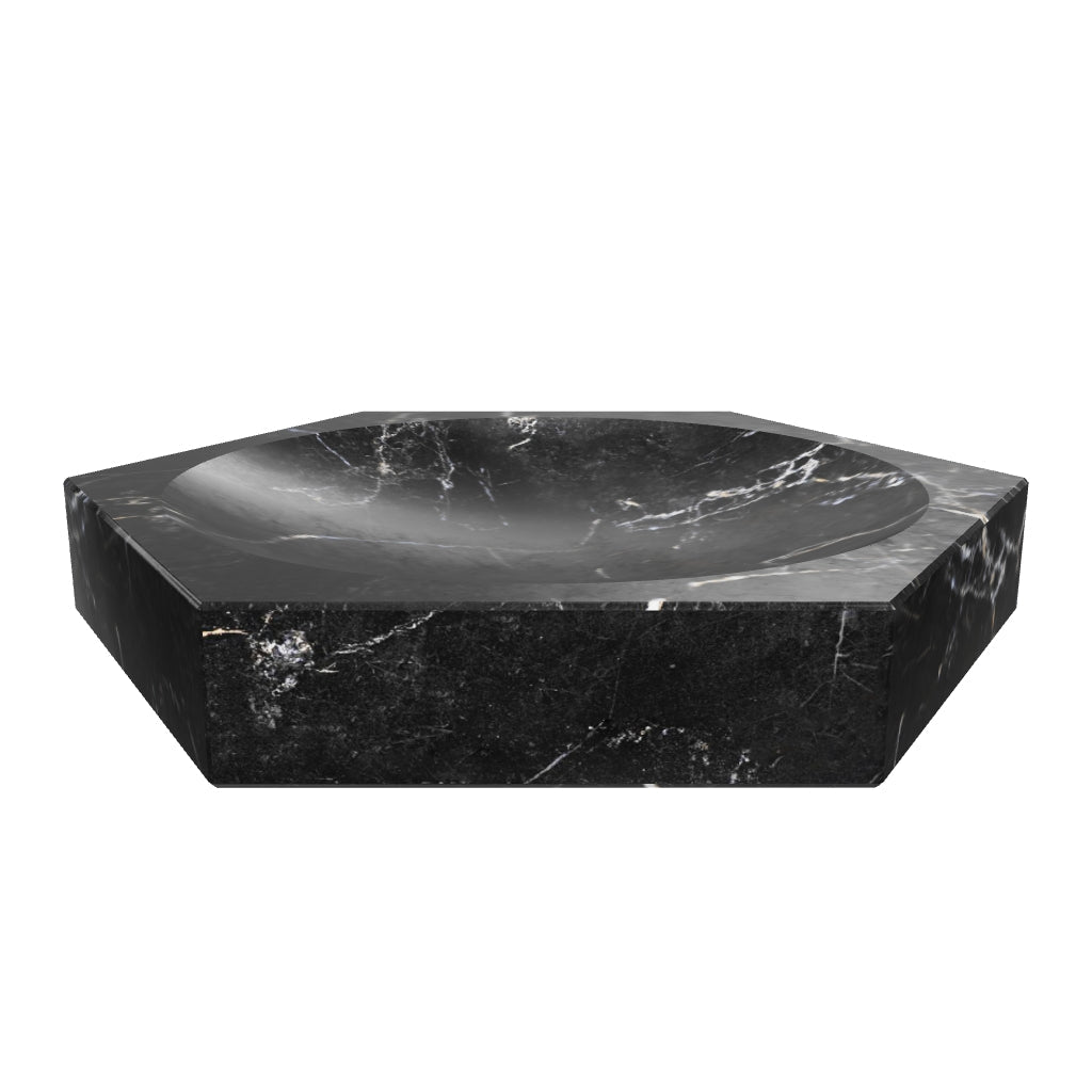 HEXAGON BLACK MARBLE BOWL