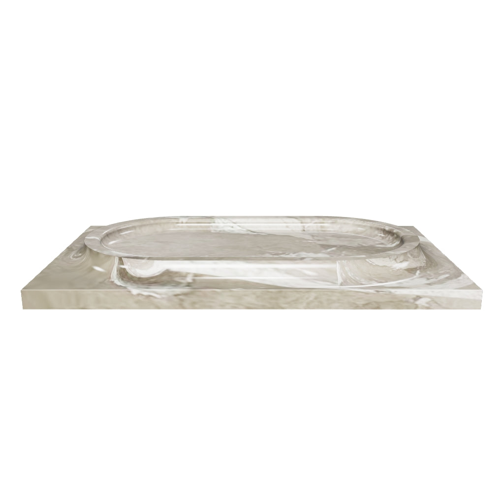 MESA MARBLE TRAY - BROWN